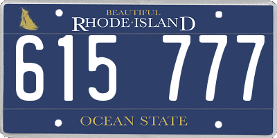RI license plate 615777