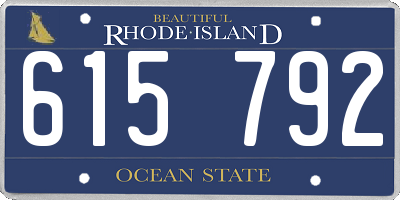 RI license plate 615792