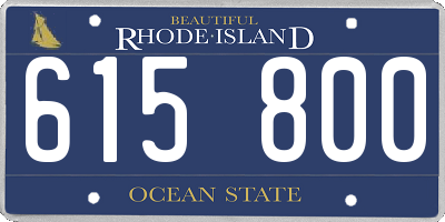 RI license plate 615800