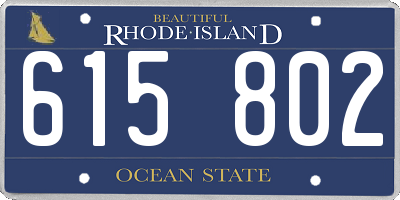 RI license plate 615802