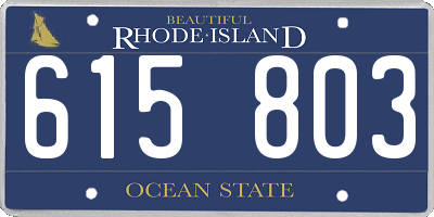 RI license plate 615803