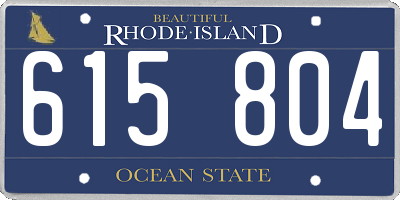 RI license plate 615804