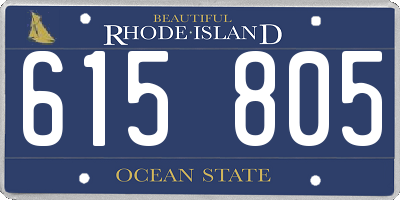 RI license plate 615805