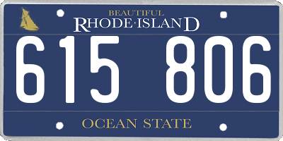 RI license plate 615806