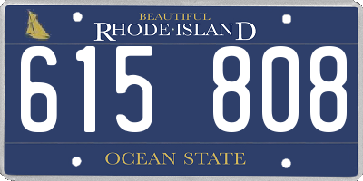 RI license plate 615808