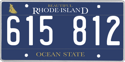 RI license plate 615812