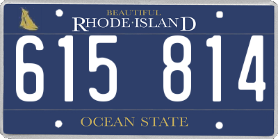 RI license plate 615814