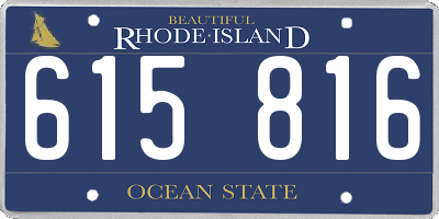 RI license plate 615816