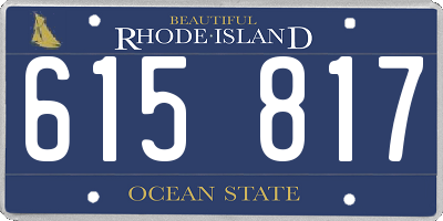 RI license plate 615817