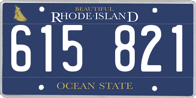 RI license plate 615821