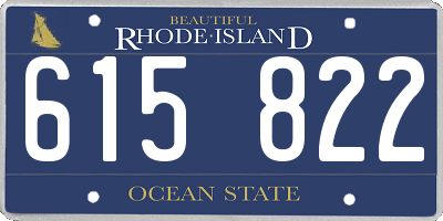 RI license plate 615822