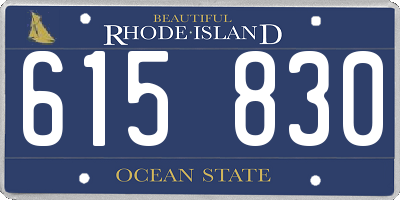 RI license plate 615830