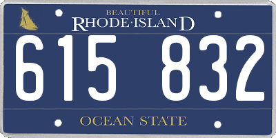 RI license plate 615832