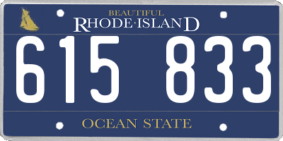 RI license plate 615833