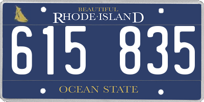 RI license plate 615835