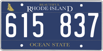 RI license plate 615837