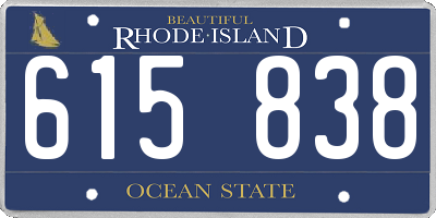 RI license plate 615838