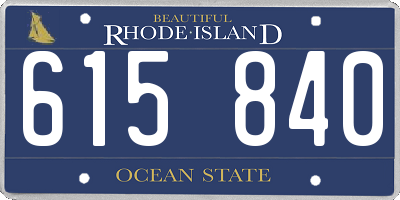 RI license plate 615840