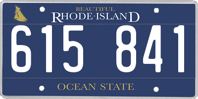 RI license plate 615841
