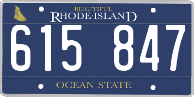 RI license plate 615847