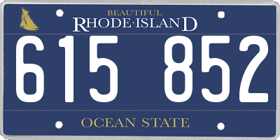 RI license plate 615852