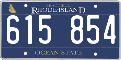 RI license plate 615854
