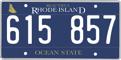 RI license plate 615857