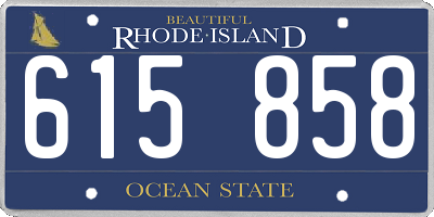 RI license plate 615858