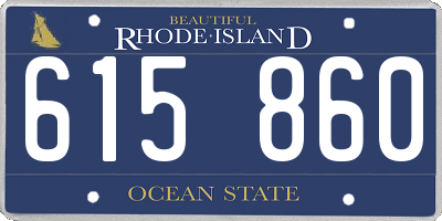 RI license plate 615860