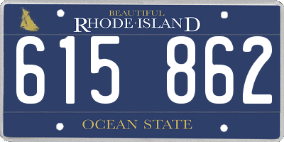 RI license plate 615862