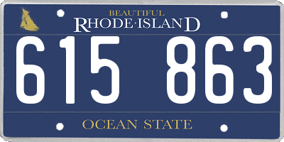 RI license plate 615863