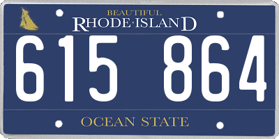 RI license plate 615864