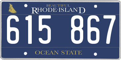 RI license plate 615867
