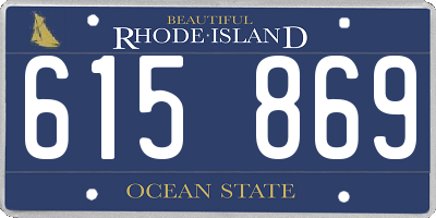 RI license plate 615869
