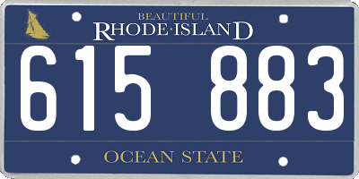 RI license plate 615883