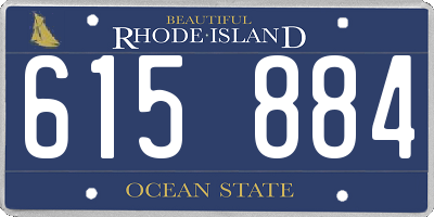 RI license plate 615884