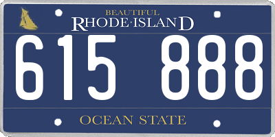 RI license plate 615888