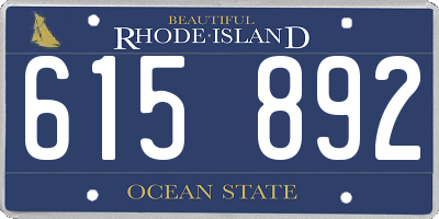 RI license plate 615892