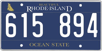 RI license plate 615894