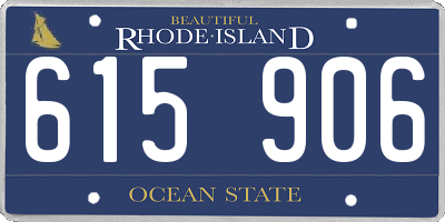 RI license plate 615906