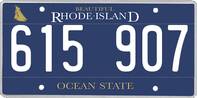 RI license plate 615907