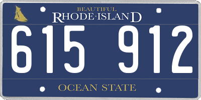 RI license plate 615912