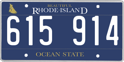 RI license plate 615914