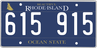 RI license plate 615915