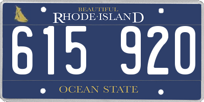 RI license plate 615920