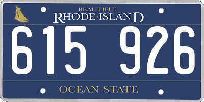 RI license plate 615926