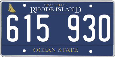 RI license plate 615930