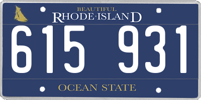 RI license plate 615931