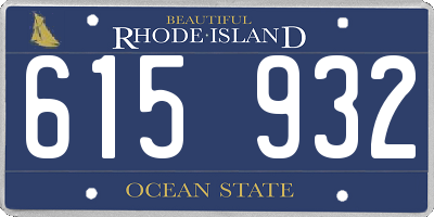 RI license plate 615932