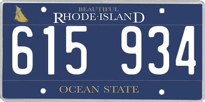 RI license plate 615934
